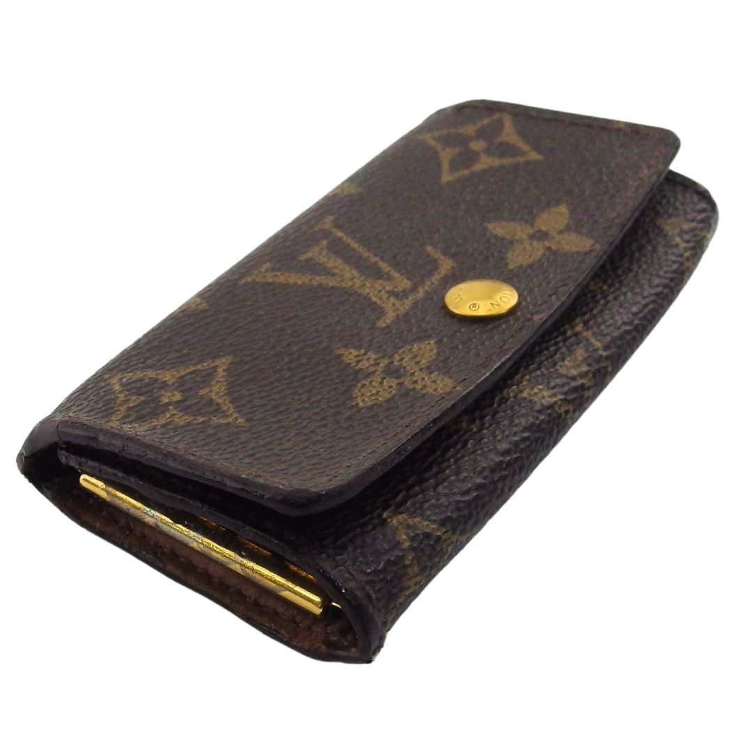 LOUIS VUITTON Key case Key holder Brown x beige x gold Multicles4