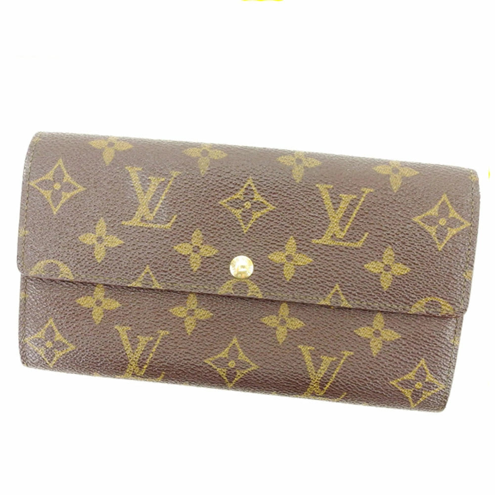 LOUIS VUITTON Long Wallet Purse M61725 Brown Pochette Porto MonÃÂ©credi