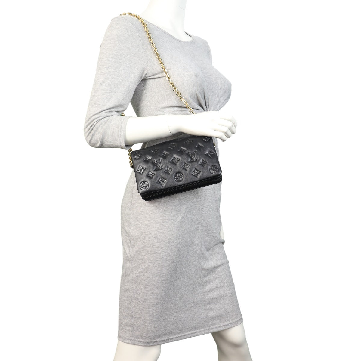 Louis Vuitton Pochette Coussin Monogram Embossed Lambskin