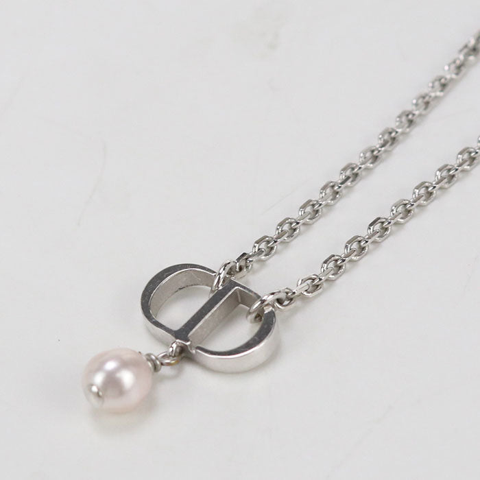 Dior Necklace Petite CD Necklace metal,Resin pearl Silver Women