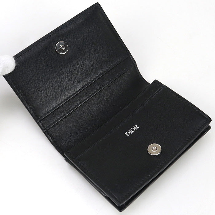 Dior Business card holder Card Case Calfskin black mens