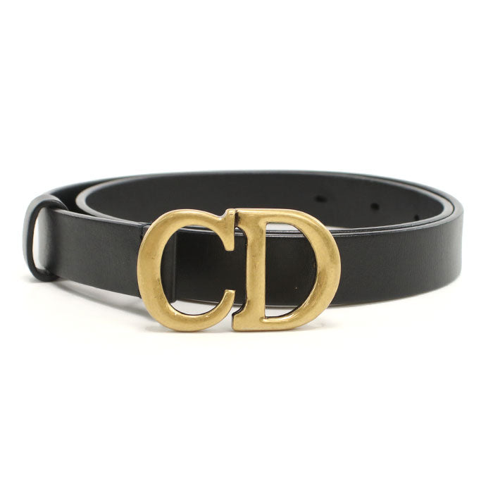 Dior B0445CWGH M900 belt saddle Calfskin black Women