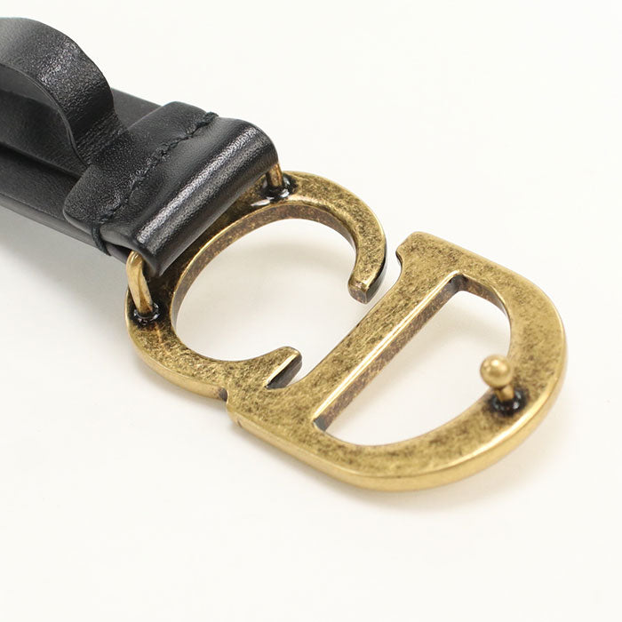 Dior B0445CWGH M900 belt saddle Calfskin black Women
