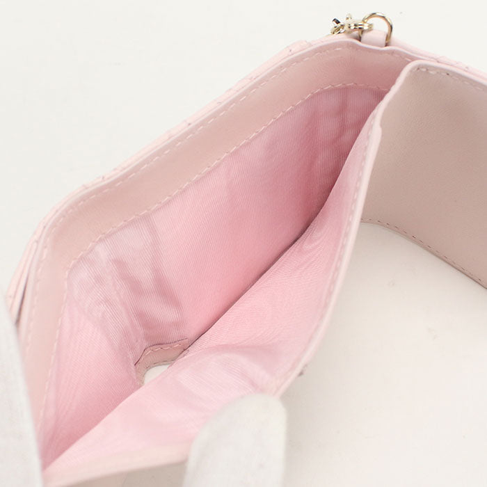 Dior S0181 ONHG Lotus wallet Lady Dior Three fold lambskin pink Women