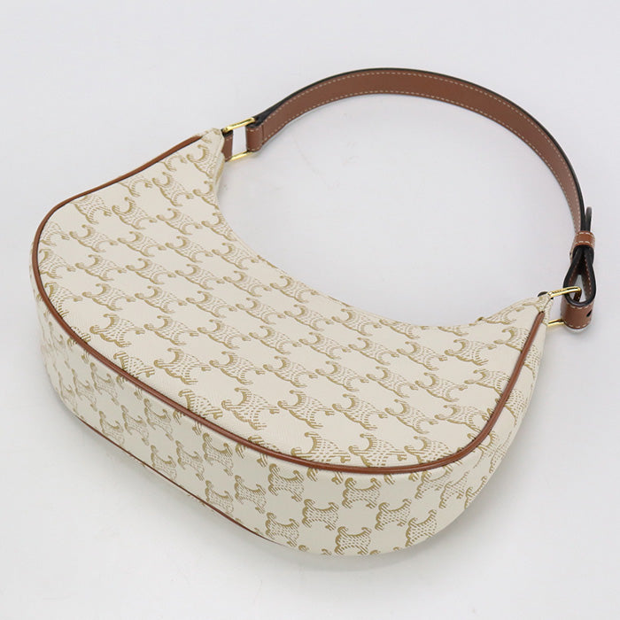 CELINE 19395 2BZJ 01BC Shoulder Bag AVA Bag Triomphe Coated canvas.leather white Women