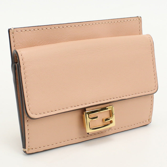 FENDI FE86382 Card Case baguette leather Pink Women