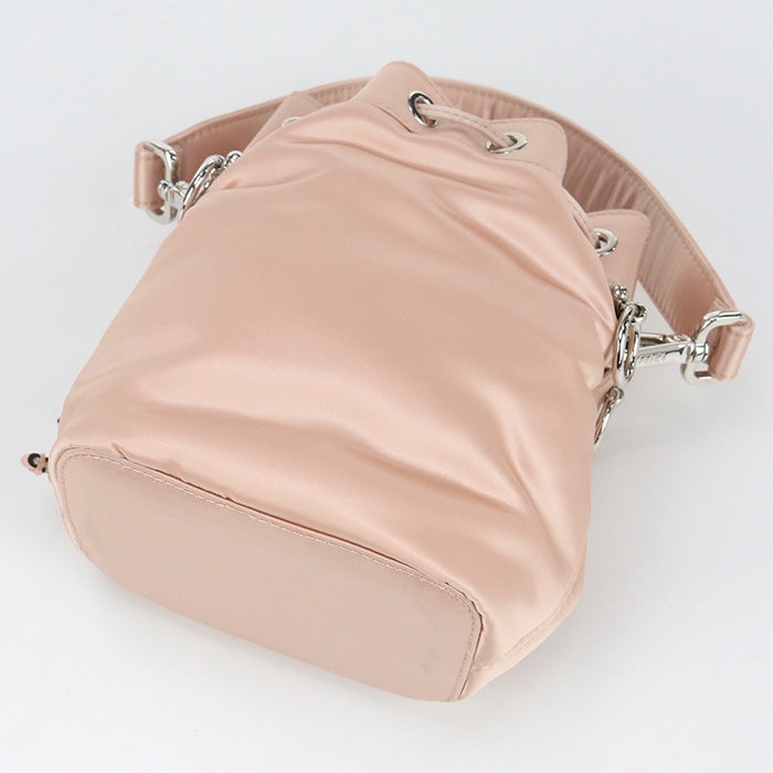 FENDI 8BS010 A0W4 Mini Montresor Diagonal  Shoulder Bag Nylon/leather pink Women