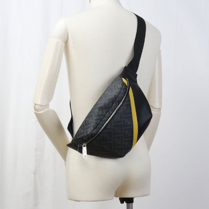 FENDI 7VA562 Belt bag Diagonal body bag PVC black mens