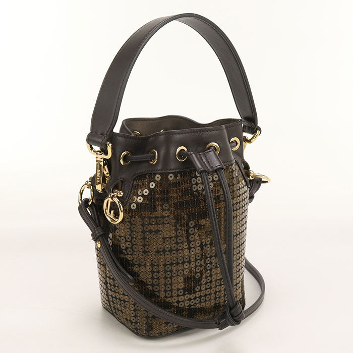 FENDI 8BS010 Handbag Mini Montresor Mini bucket bag Calfskin Brown Women