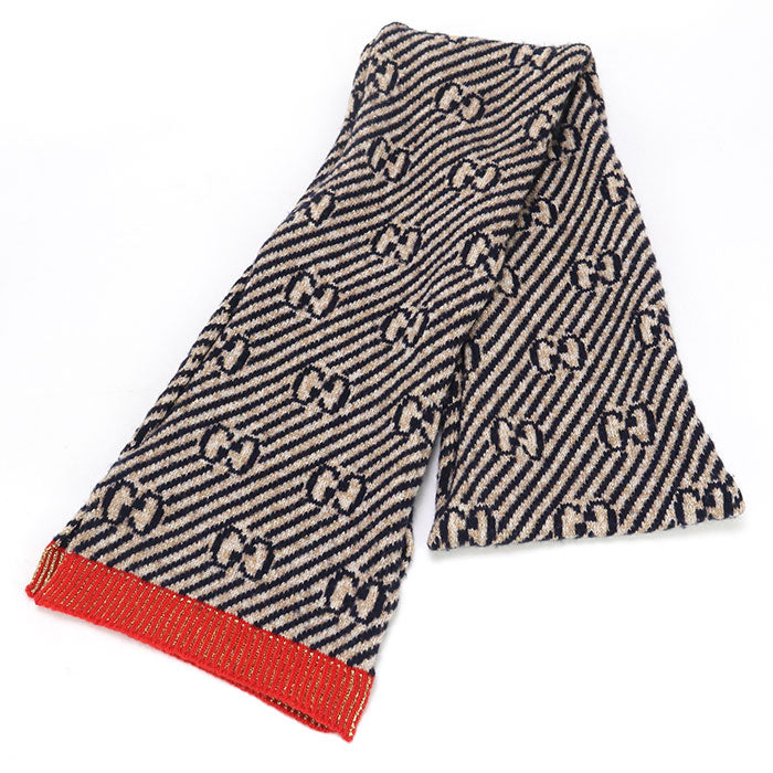 GUCCI Scarf wool/Nylon navy Women