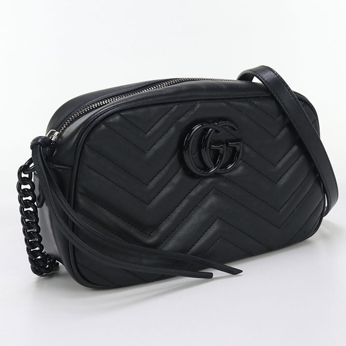 GUCCI 634936 GG Marmont Small camera bag Shoulder Bag leather black Women