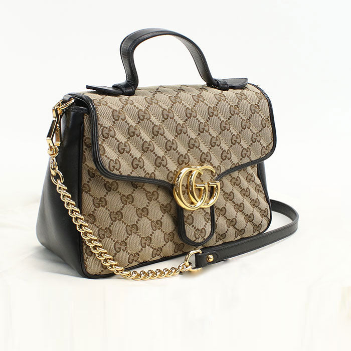 GUCCI 498110 Handbag GG Marmont 2WAY handbag GG canvas Brown Women