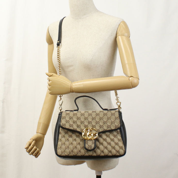 GUCCI 498110 Handbag GG Marmont 2WAY handbag GG canvas Brown Women