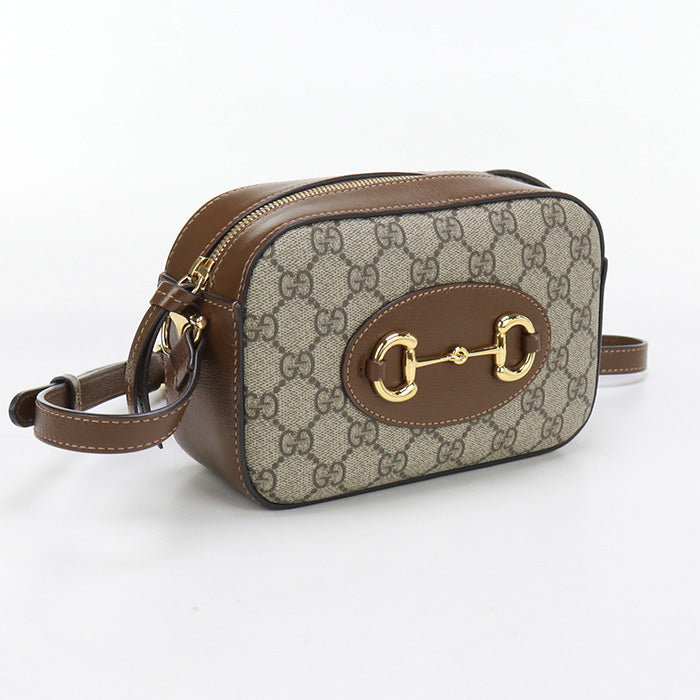 GUCCI 760196 Shoulder Bag Horsebit 1955 Small camera bag GG Supreme Brown Women