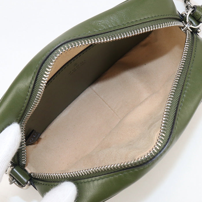 GUCCI 634936 Mini camera bag GG Marmont Bag Quilted leather green Women
