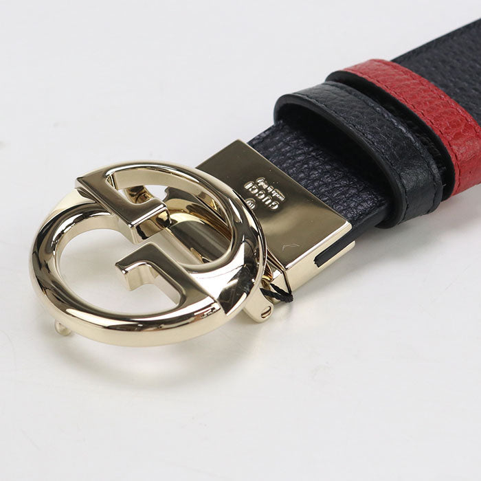 GUCCI 450000 Reversible belt Interlocking G belt leather black mens