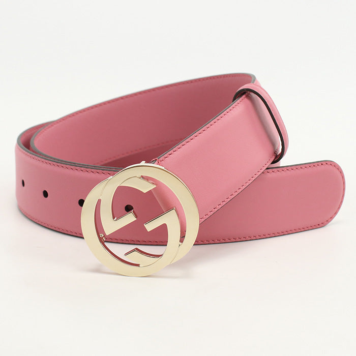 GUCCI 546386 Interlocking G belt leather pink Women