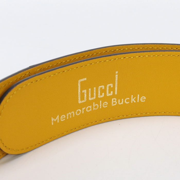 GUCCI 709954 Two-tone belt G buckle belt leather blue unisex