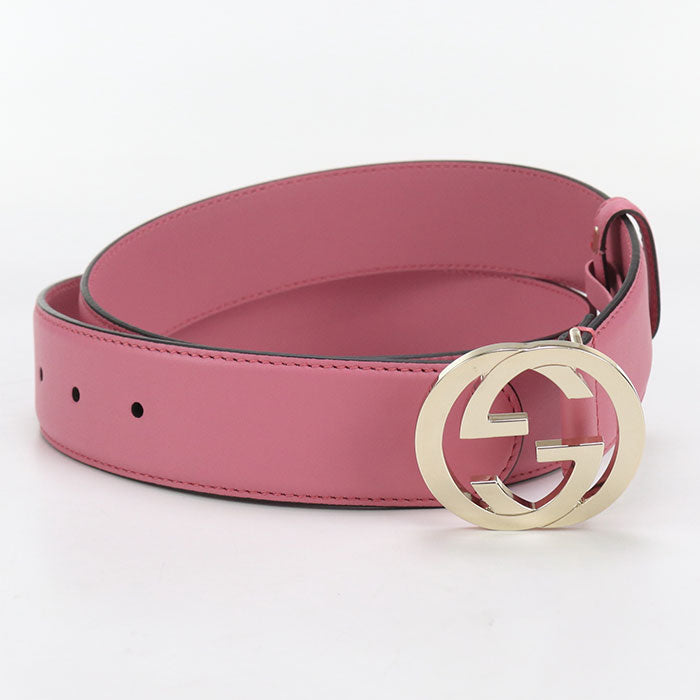 GUCCI 546386 Interlocking G belt leather pink Women