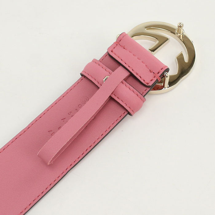 GUCCI 546386 belt Interlocking G belt leather pink unisex