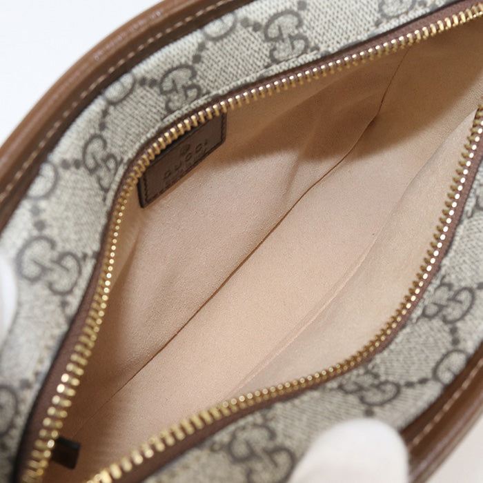 GUCCI 658572 Interlocking G Diagonal Shoulder Bag GG Supreme beige Women