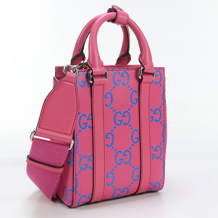 GUCCI 696010 Mini 2WAY GG emboss Tote Bag leather pink Women
