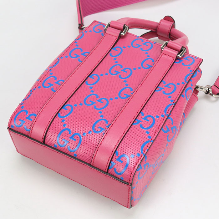 GUCCI 696010 Mini 2WAY GG emboss Tote Bag leather pink Women