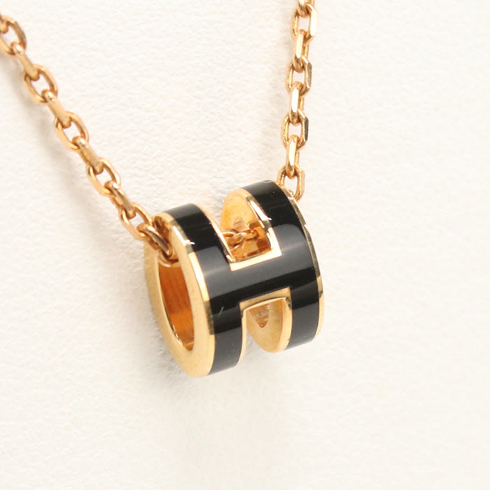 HERMES H147991F03 Necklace MINI POP H Necklace Gold Plated black Women
