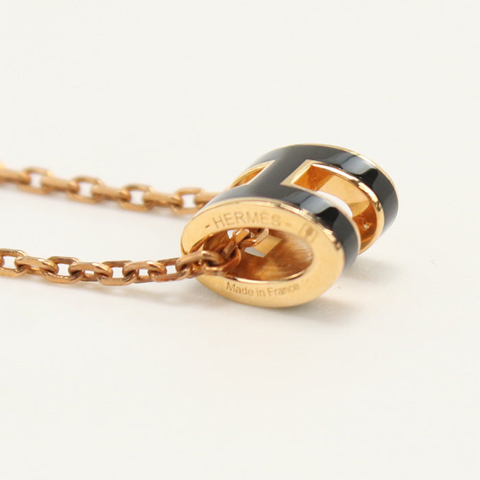 HERMES H147991F03 Necklace MINI POP H Necklace Gold Plated black Women
