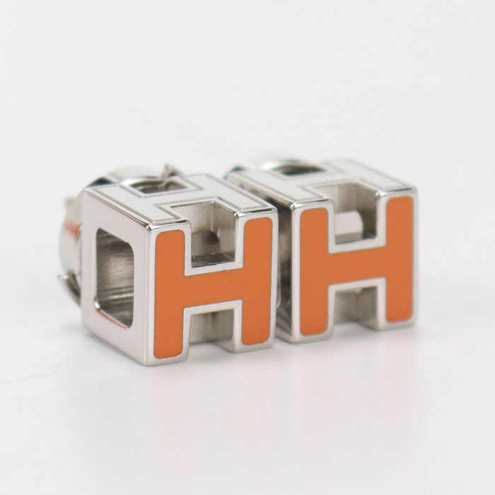 HERMES Pierce H cube Cage Ash Pierce metal Orange Women