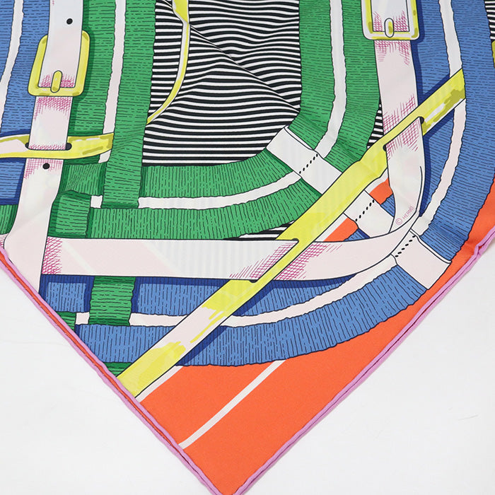 HERMES Calle 90 Scarf silk orange unisex