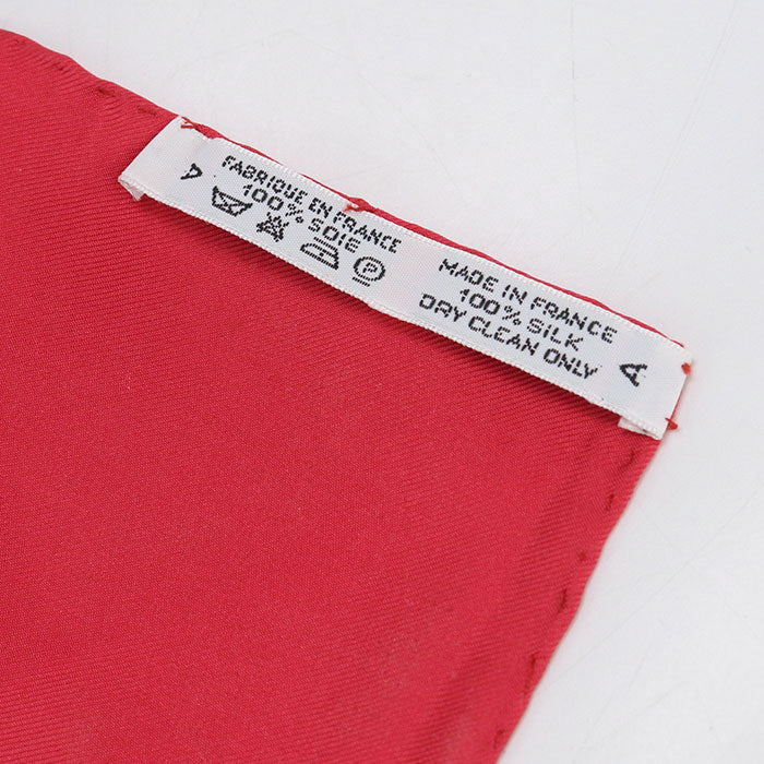 HERMES Calle 90 Scarf/100% silk red unisex