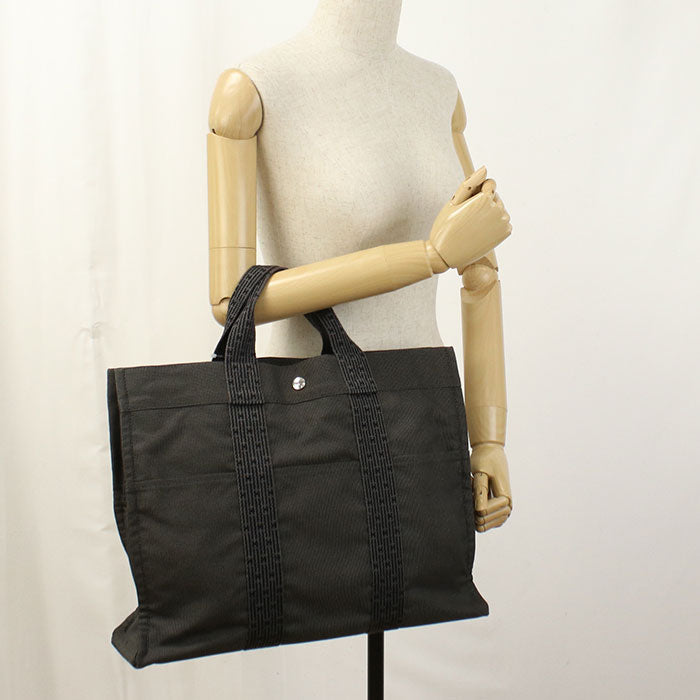 HERMES Her Line MM Tote Bag canvas gray unisex