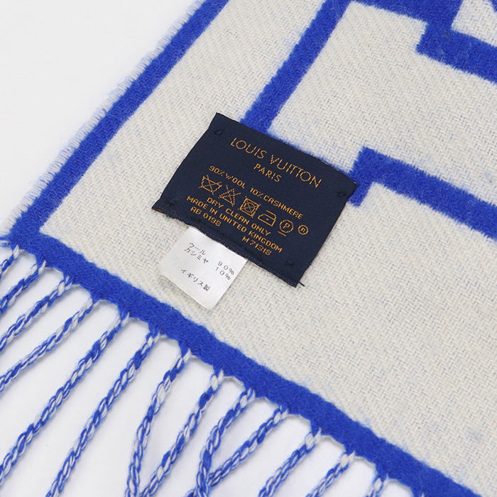 LOUIS VUITTON M71318 muffler Echarpe City Scarf wool,cashmere blue mens