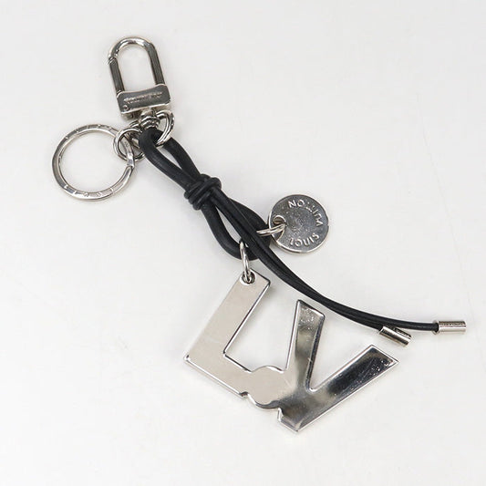 LOUIS VUITTON M66497 Porte-ClÃ©s LV Rope Key ring metal/leather silver mens