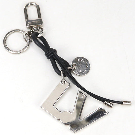 LOUIS VUITTON M66497 Porte-ClÃ©s LV Rope Key ring metal/leather silver mens