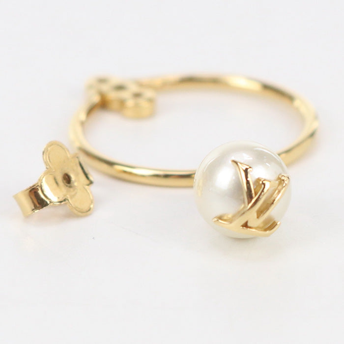 LOUIS VUITTON M01237 Pierce Pierceã»LV Eclipse Pearl metal gold Women