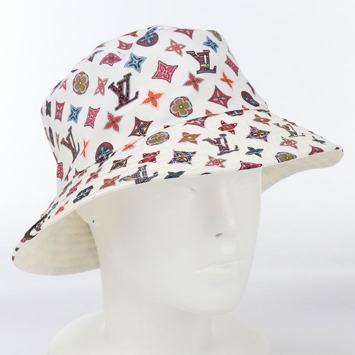 LOUIS VUITTON M76719 hat Monogram Bob Lovelygram hat polyamide white unisex