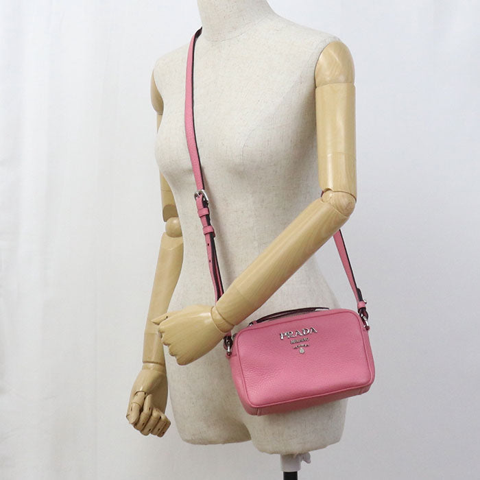 PRADA 1BH096 Shoulder Bag Safiano Crossbody bag leather pink Women