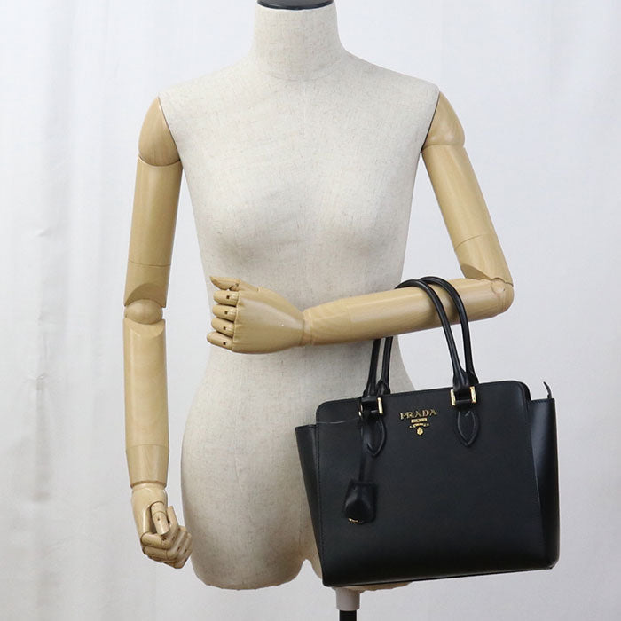PRADA 1BA113 Handbag Safiano 2WAYTote bag leather black Women