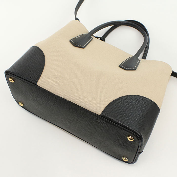 PRADA BN2887 2WAY Canapa Tote Bag canvas beige Women
