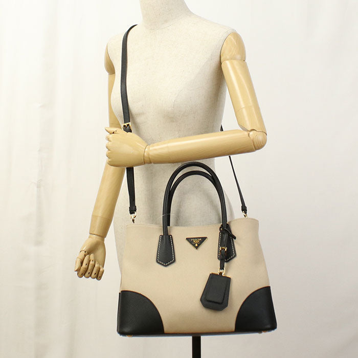 PRADA BN2887 2WAY Canapa Tote Bag canvas beige Women