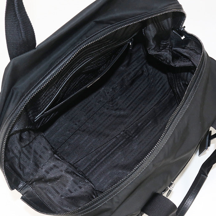 PRADA 2VC796 Boston bag Safiano Duffel Bag/Travel Bag Nylon, leather black mens(unisex)
