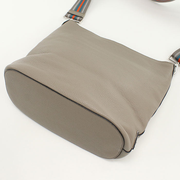 PRADA 1BE057 Vitello phoenix Diagonal shoulder bag Shoulder Bag leather gray  Women