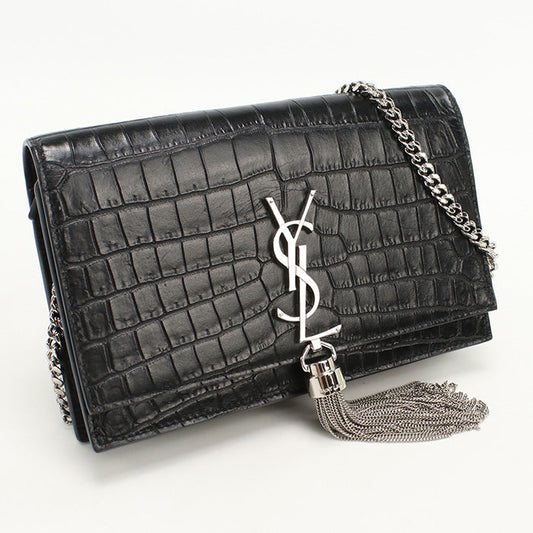 SAINT LAURENT 452159 Long wallet Kate Tassel Chain Wallet leather black Women