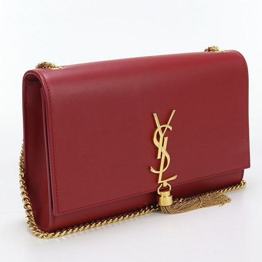 SAINT LAURENT SL90171 Tassel Medium Kate Shoulder Bag leather Red Women