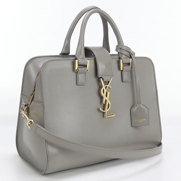 SAINT LAURENT SL90550 Baby mosquito bus Handbag leather gray Women