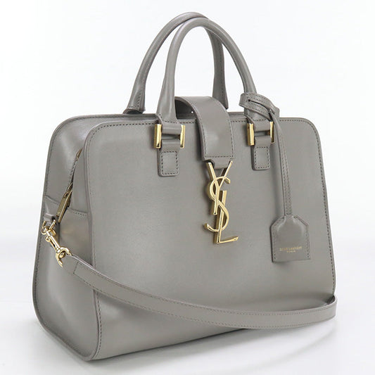SAINT LAURENT SL90550 Baby mosquito bus Handbag leather gray Women