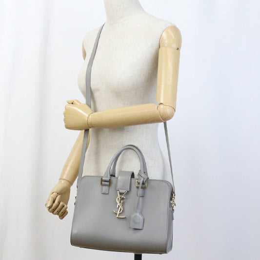SAINT LAURENT SL90550 Baby mosquito bus Handbag leather gray Women