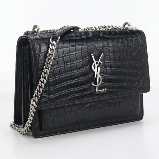 SAINT LAURENT 442906 Sunset medium YSL Monogram Shoulder Bag black Women